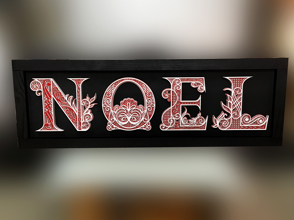 Affiche de Noel en lettre 3D