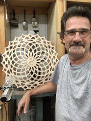 Mandala en merisier  Ying Yang