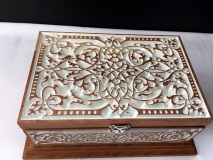 Boite décorative en cerisier - Arabesque blanc 4