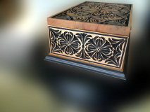 Boite décorative en érable - fleur 2
