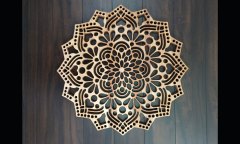 Mandala en merisier  - Cœur épanouie