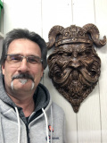 Moi et la tête de viking en gravure 3D