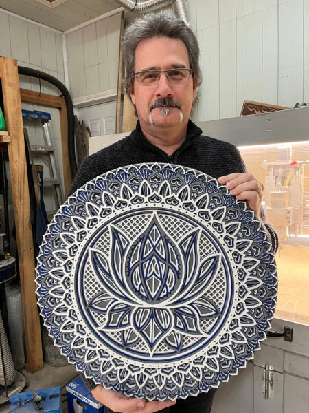 Mandala 3D FLEUR DE LOTUS - Dimension : 58,5cm X 2,54cm -- 23pcs X 1pcs