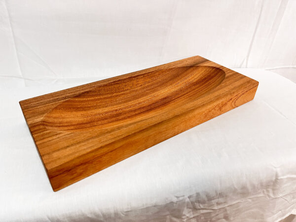 Vide-poche rectangulaire et ovale rustique en acacia