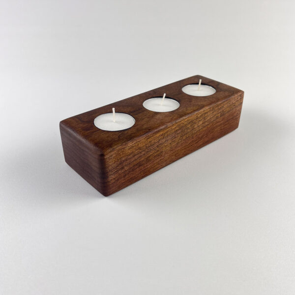 Bougeoir Trio - Noyer noir