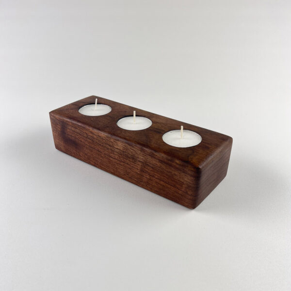 Bougeoir Trio - Noyer noir