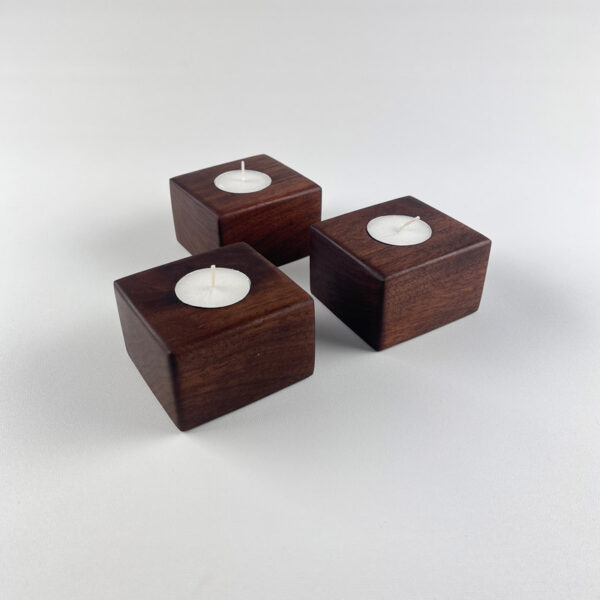 Bougeoir simple - Noyer noir