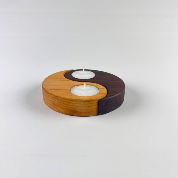 Bougeoir Yin Yang - Érable & Noyer noir