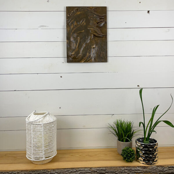 Cheval en Chêne - 43cm x 31,5cm x 3,2cm