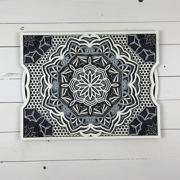 Mandala 3D - Abeille 58x45cm | Naturel - Blanc - Anthracite