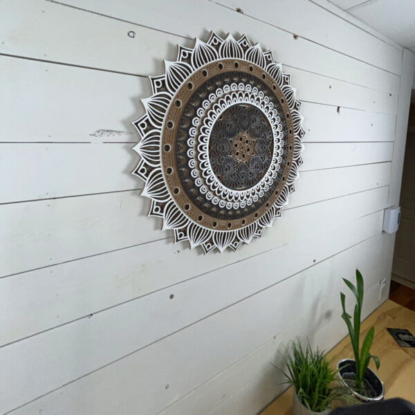 Mandala 3D - Dentelle 60cm | Naturel - Blanc - Anthracite