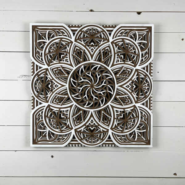 Mandala 3D - Douceur 60cm | Naturel - Blanc