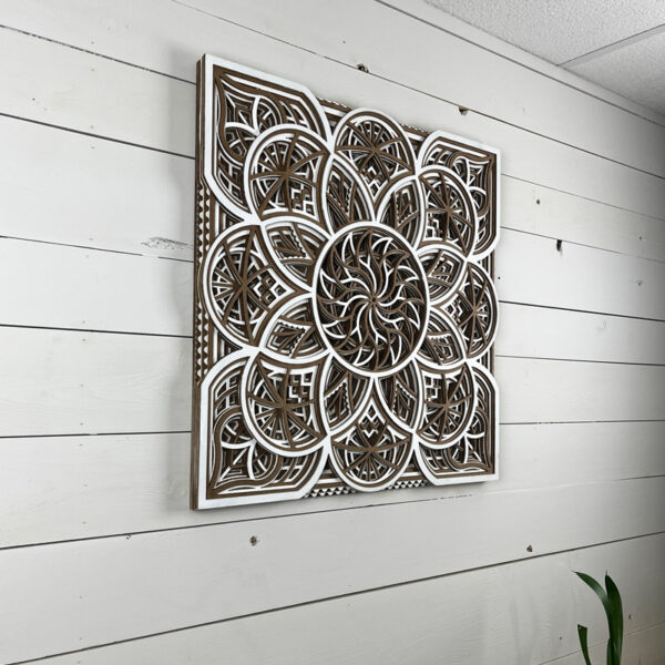 Mandala 3D - Douceur 60cm | Naturel - Blanc