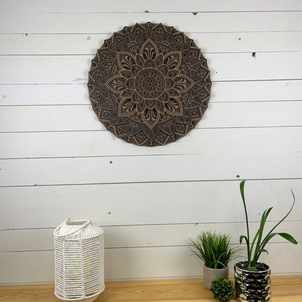 Mandala 3D - Illusion 60cm | Naturel - Anthracite