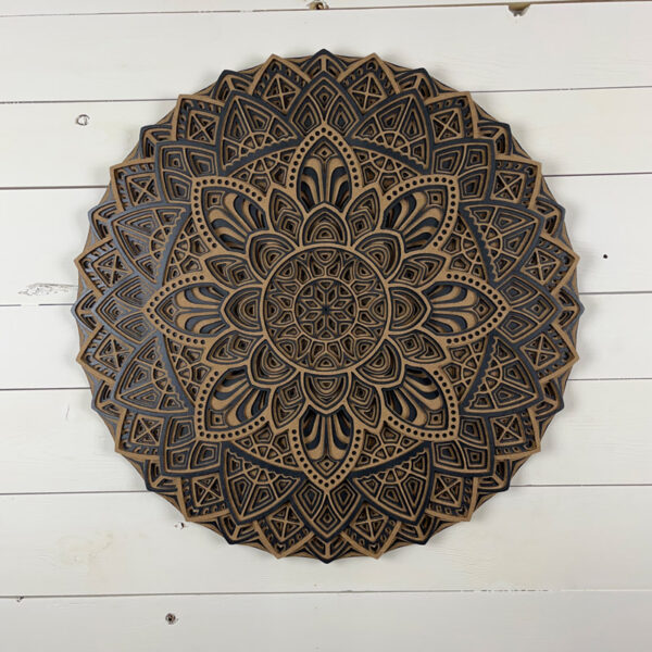Mandala 3D - Illusion 60cm | Naturel - Anthracite