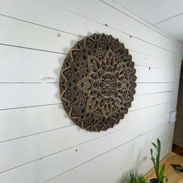 Mandala 3D - Illusion 60cm | Naturel - Anthracite