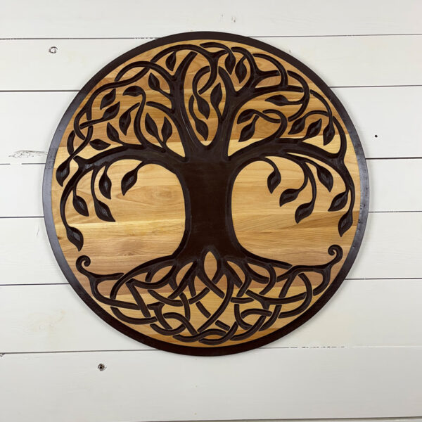 Mandala en bois - Arbre de vie 60x1,9cm | Merisier