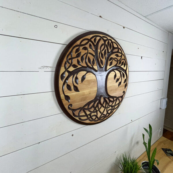 Mandala en bois - Arbre de vie 60x1,9cm | Merisier