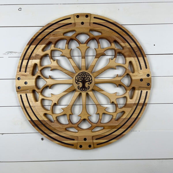 Mandala en bois - Cœur Arbre de vie 60x1,9cm | Merisier