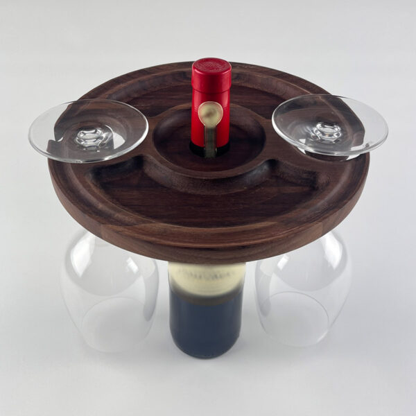 Support de coupe à vin - noyer noir
